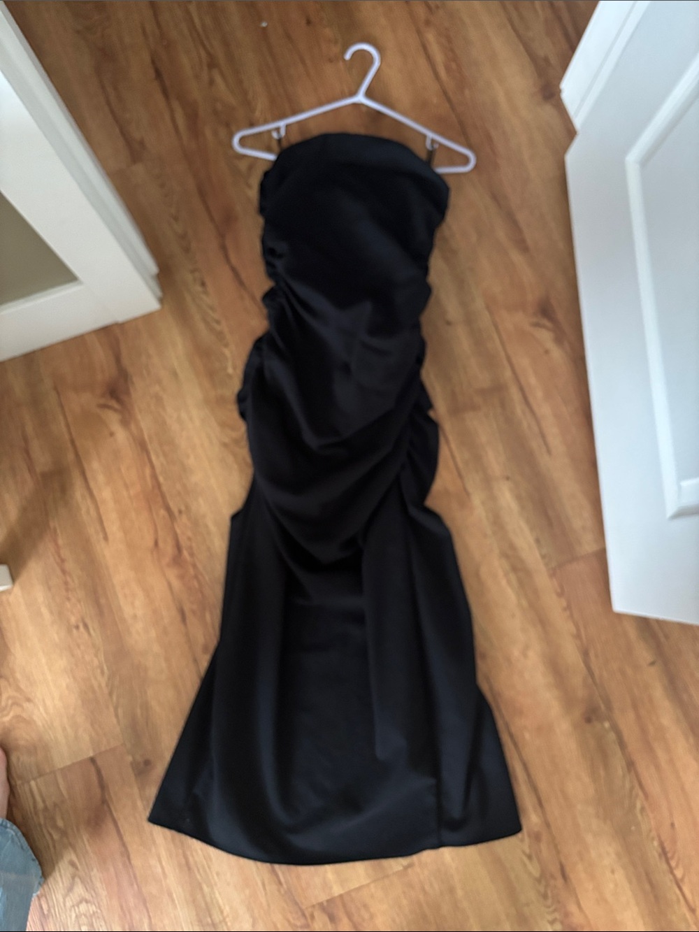Zara Strapless Black Ruched Gown